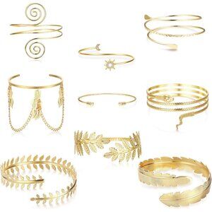 6-9PCS Arm Cuff Upper Band Cuff Bracelet for Women Minimalist Adjustable Arm Cuf